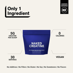 NAKED Créatine Micronisée stick packs dans un verre d'eau