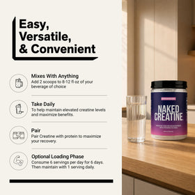 NAKED Creatine Monohydrate à la fraise avec une cuillère dosette