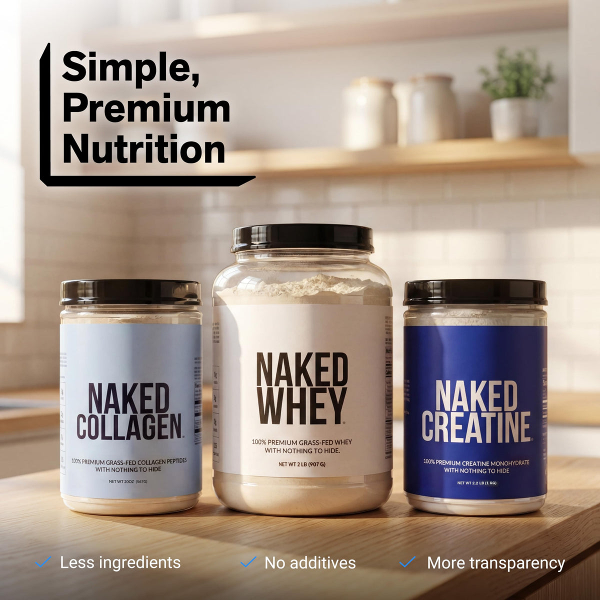 NAKED Creatine Monohydrate Citron Lime 1000 g avec ingrédients