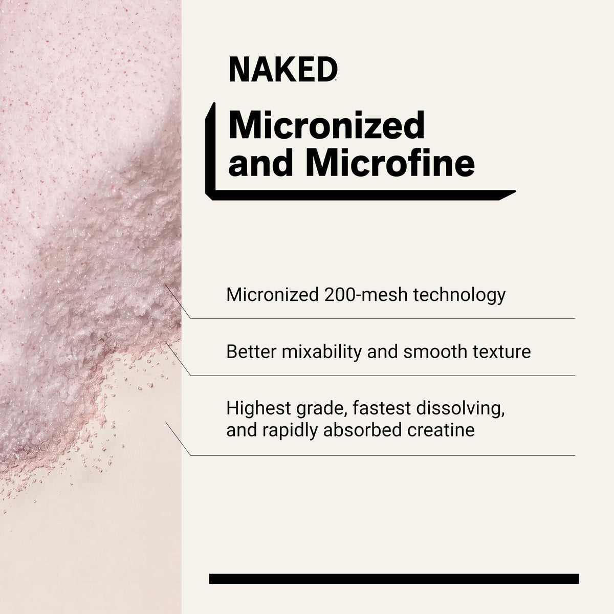 NAKED Créatine Monohydrate Saveur Fraise 581g sur une table