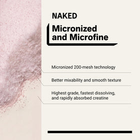 NAKED Créatine Monohydrate Saveur Fraise 581g sur une table