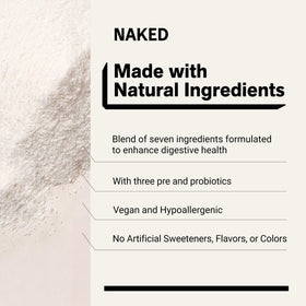 NAKED Gut complément alimentaire en poudre avec un verre d'eau