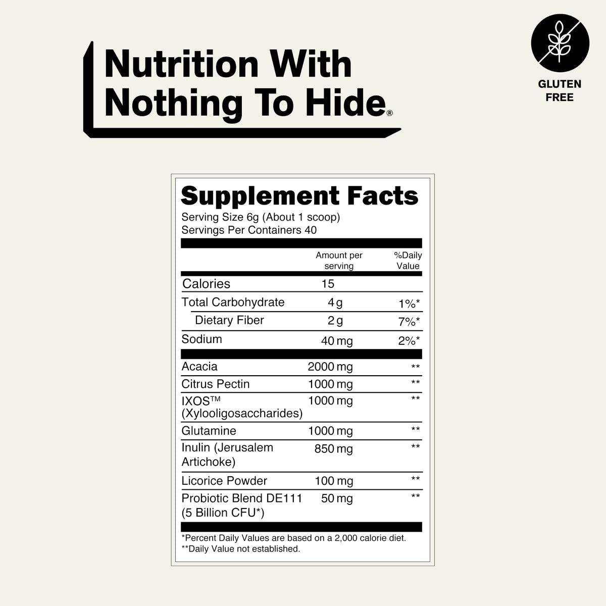 NAKED Gut complément alimentaire en poudre étiquette détaillée