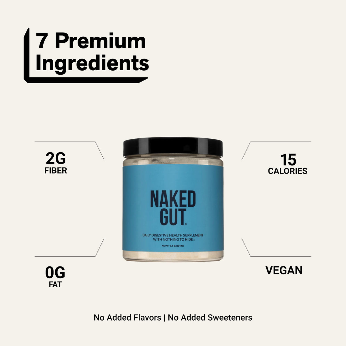 NAKED Gut complément alimentaire en poudre sur une table