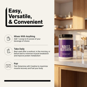 NAKED L-Glutamine 500g étiquette détaillée