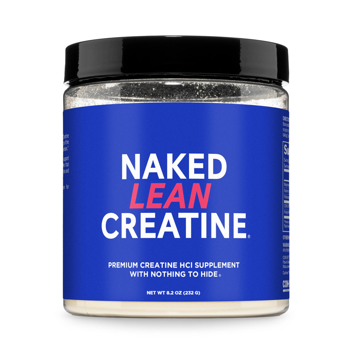 NAKED Lean Creatine HCl en poudre, vue de face