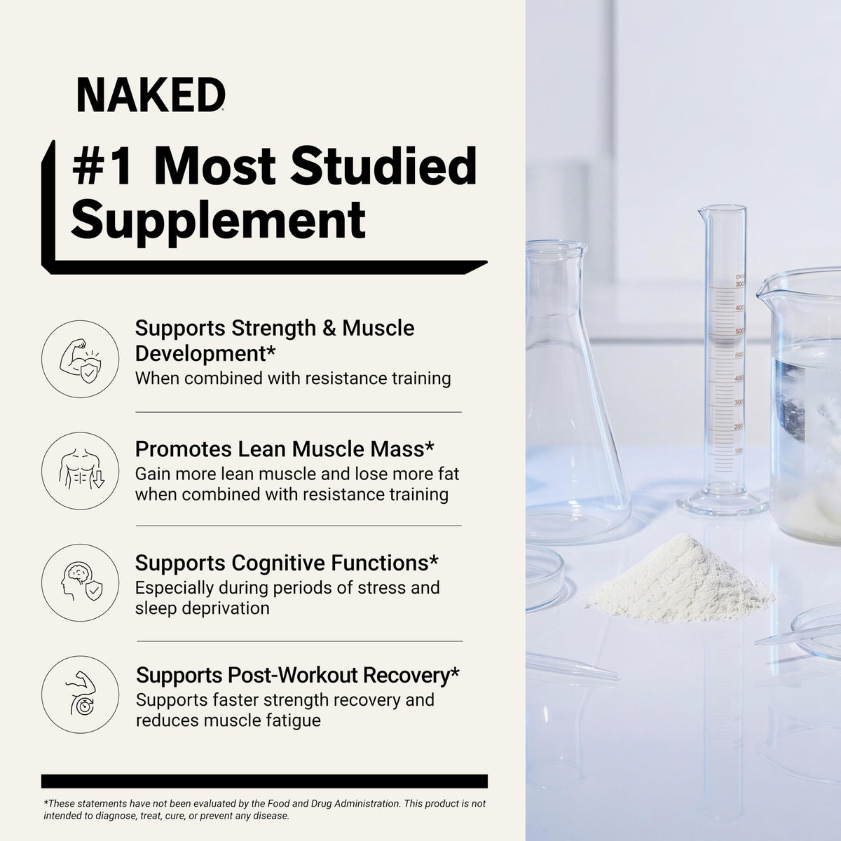 NAKED Lean Creatine HCl stick pack back view