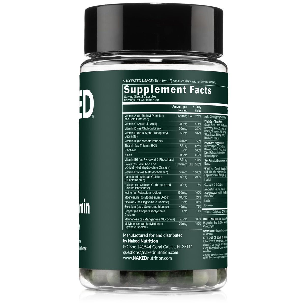 NAKED Multivitamines pour Hommes - Boîte vue de côté