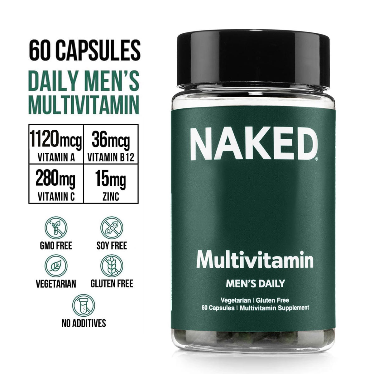 NAKED Multivitamines pour Hommes - Capsules dans leur emballage