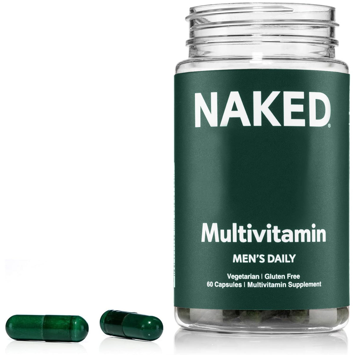 NAKED Multivitamines pour Hommes - Capsules sur fond blanc