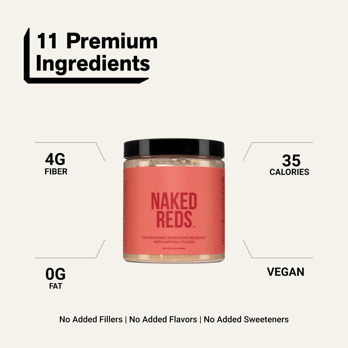 NAKED Naked Reds Poudre Superfood 340g en préparation dans un verre
