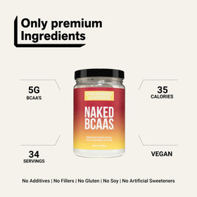 NAKED Poudre BCAA à la Fraise Citronade 501g échantillon dans un verre