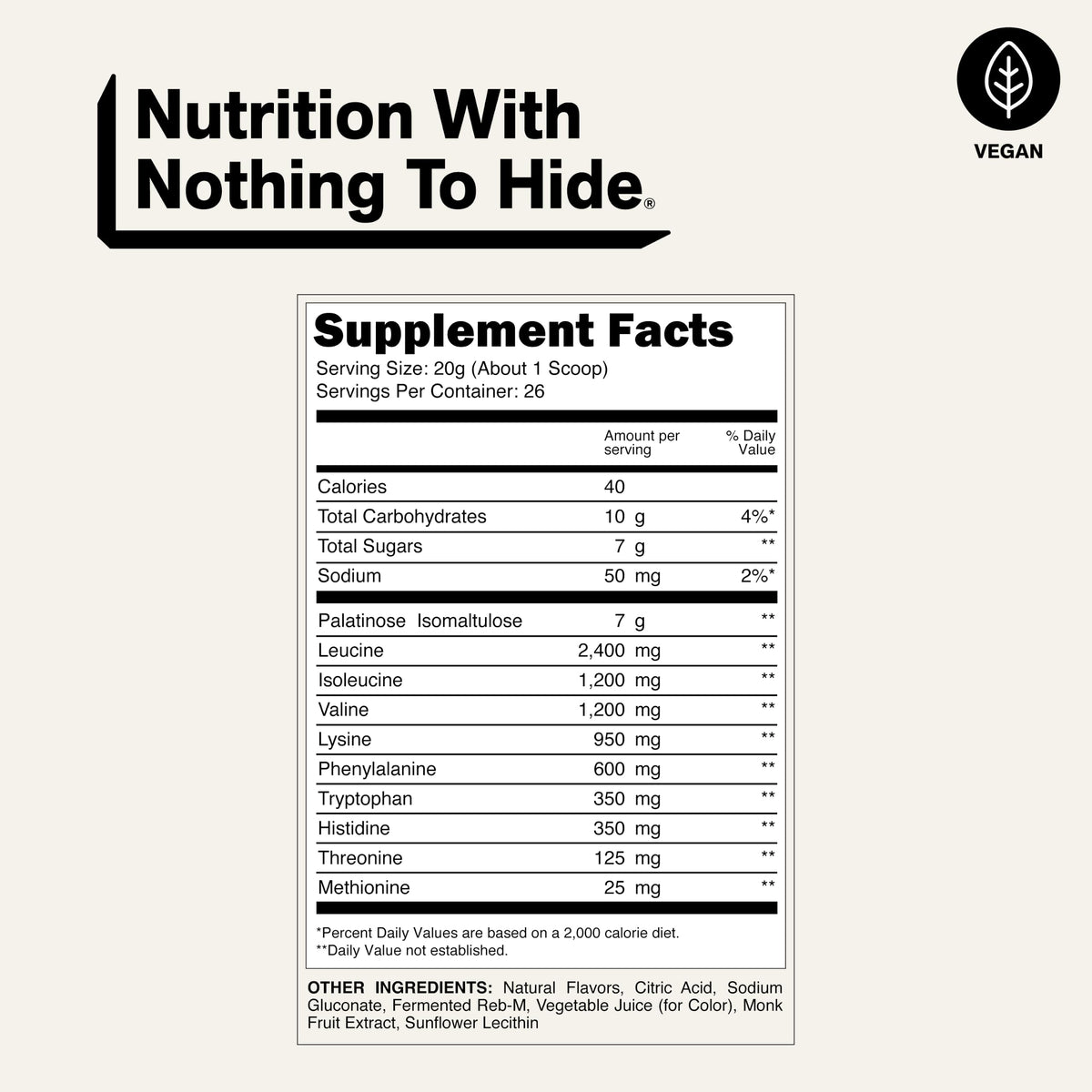 NAKED Poudre d'Acides Aminés EAAs 590g sur une table de gym