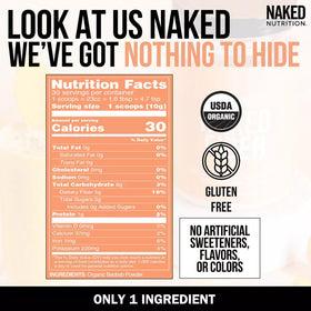 NAKED Poudre de Baobab Bio 381g avec un verre d'eau