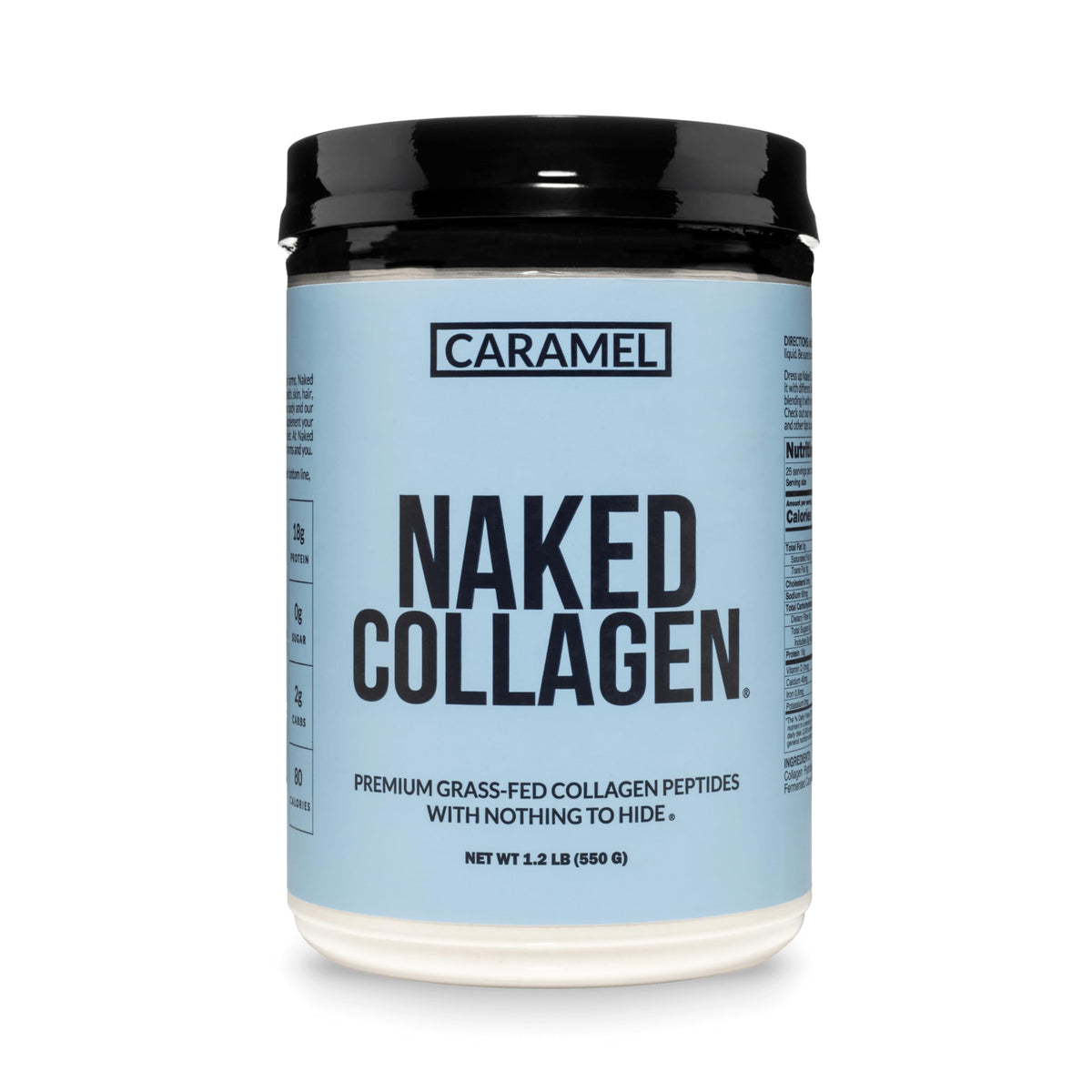 NAKED Poudre de Collagène Caramel 699g vue avant avec étiquette