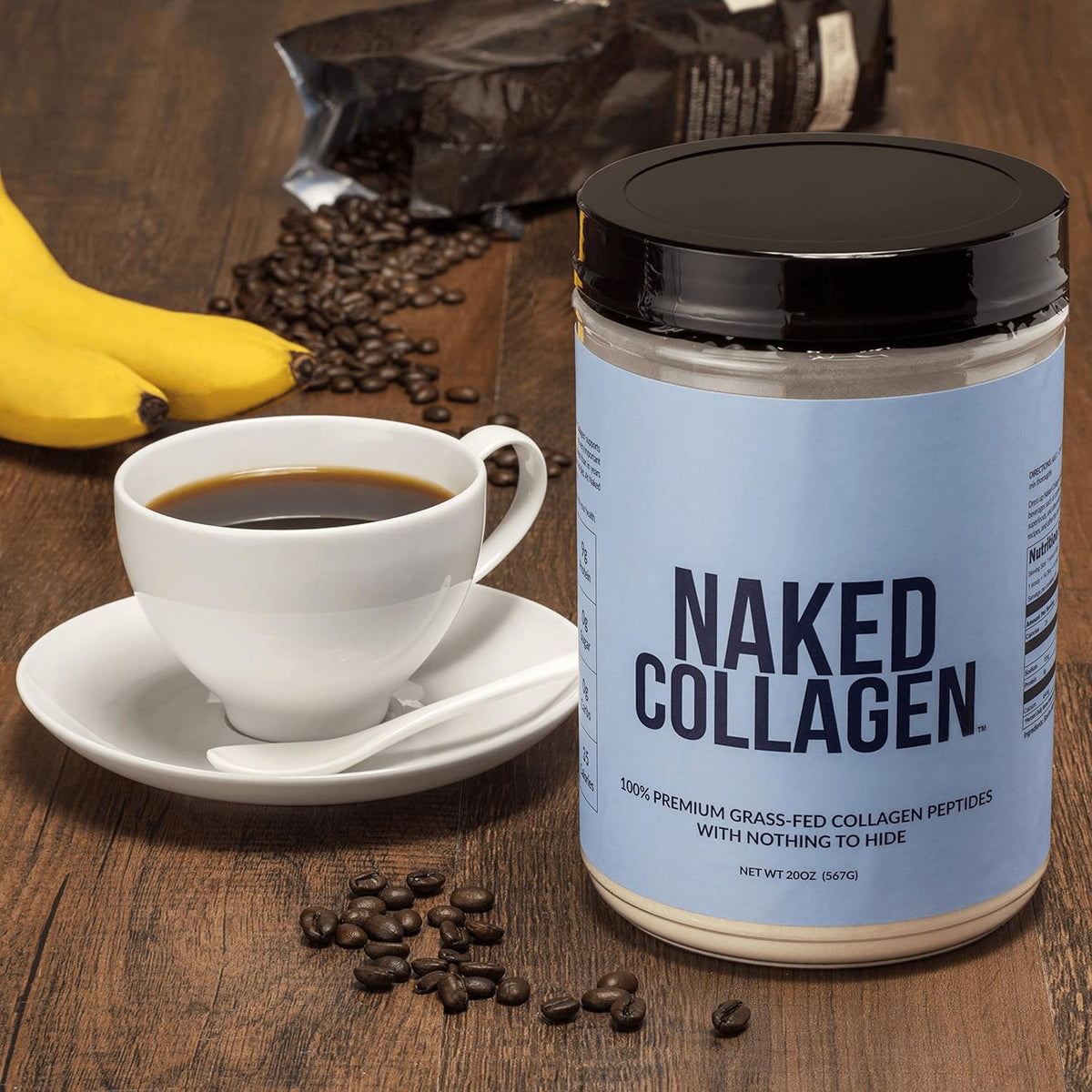 NAKED Poudre de Collagène Peptides 721g avec mesure