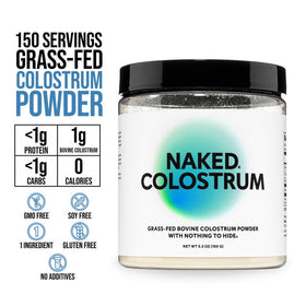 NAKED Poudre de Colostrum 204g en poudre dans un verre d'eau