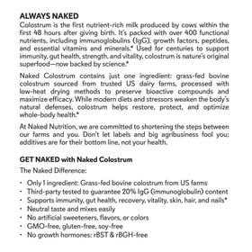 NAKED Poudre de Colostrum 204g sur une table en bois