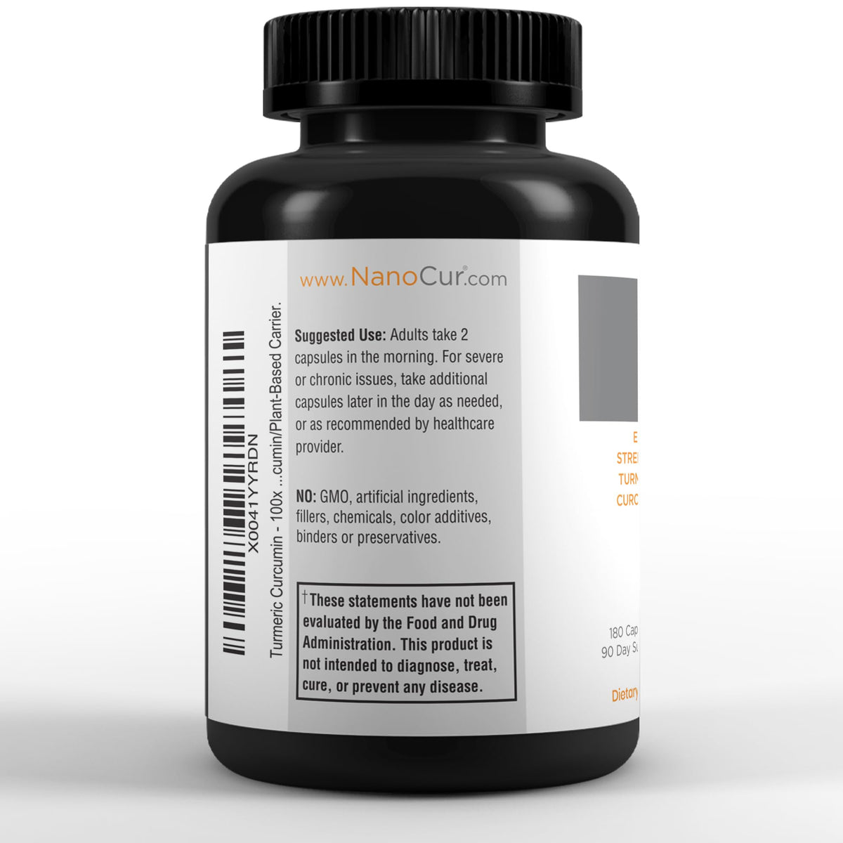 Nanocur Curcuma illustration des ingrédients sur l'étiquette