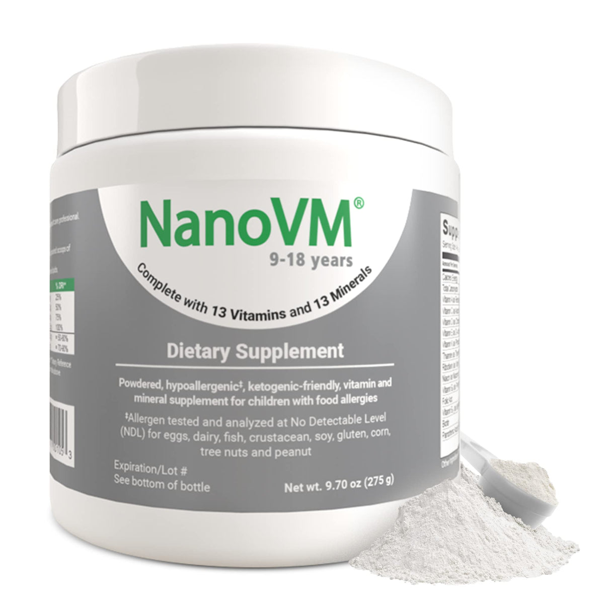 NanoVM Multivitamines en Poudre 275g vue de face