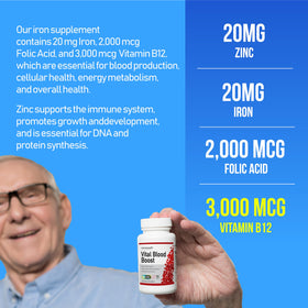 NANOWELL Complément Alimentaire Fer B12 Zinc Sélénium 90 Comprimés en gros plan