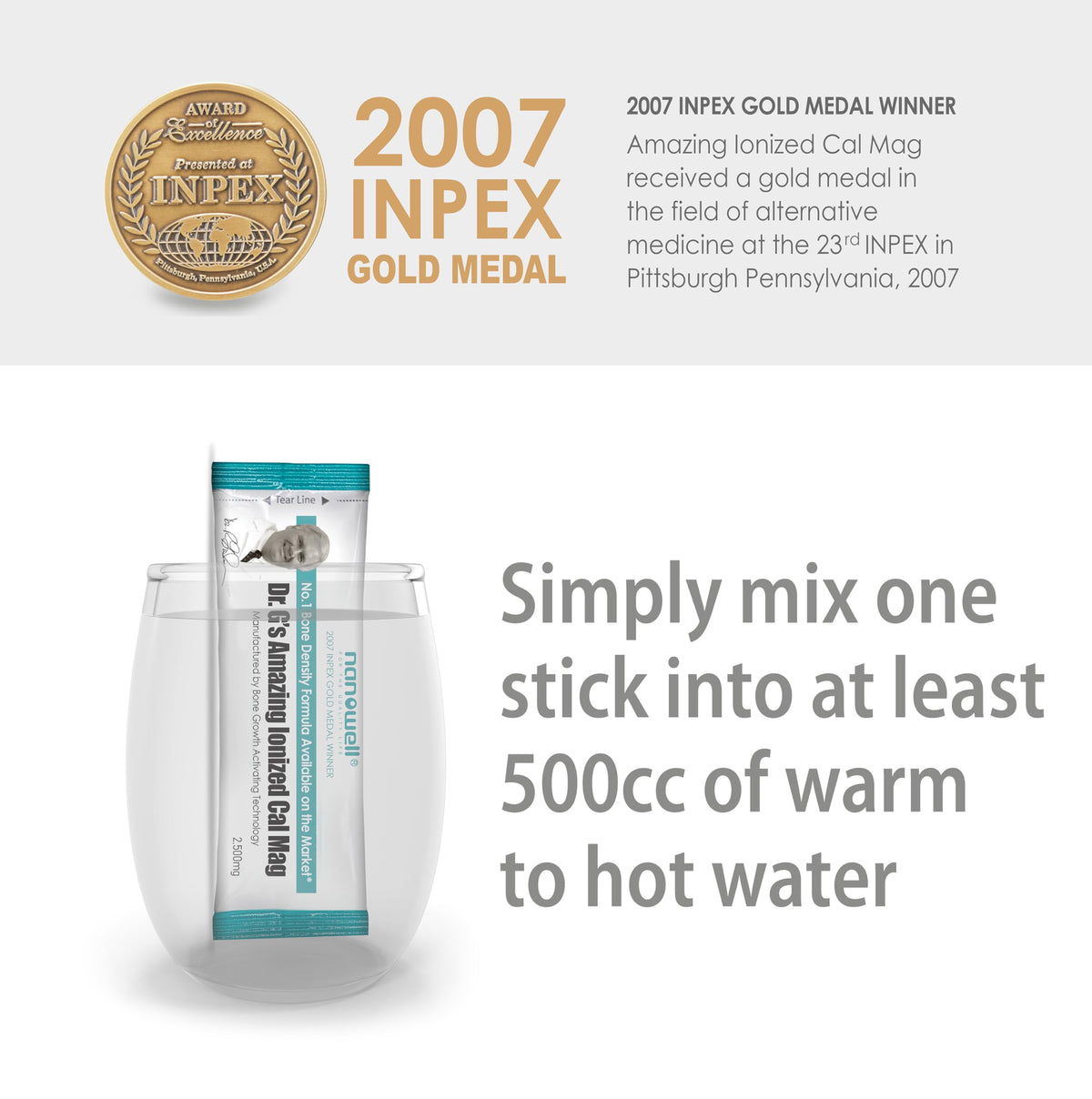 NANOWELL Poudre Ionisée Cal Mag vue de côté