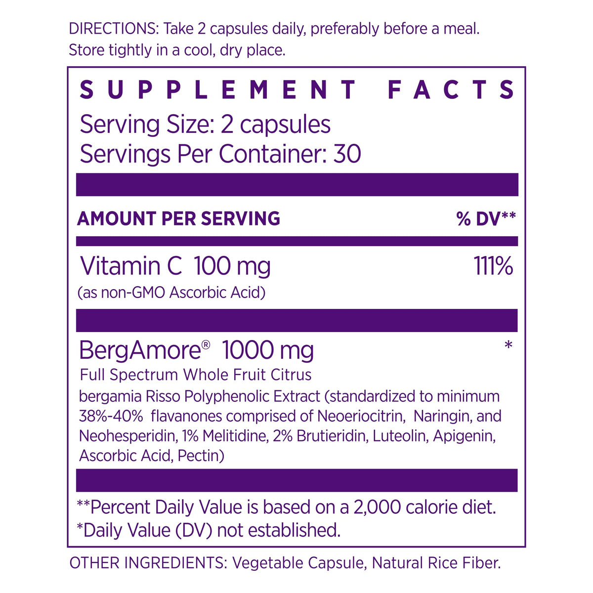 NAOMI Bergamote 1000mg capsules à l'intérieur de la boîte
