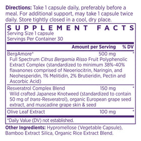 NAOMI Complément Alimentaire Bergamote Italienne 500mg avec Resvératrol, vue arrière