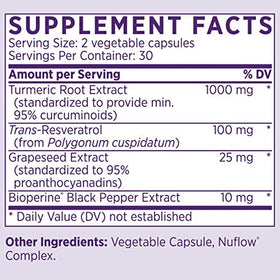 NAOMI Curcuma + Resvératrol 1000mg - vue de l'emballage arrière
