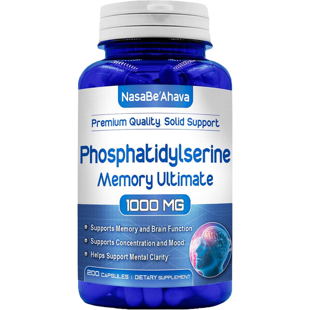NasaBeahava complément alimentaire mémoire avec phosphatidylsérine, vue avant