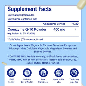 NasaBeahava CoQ10 400mg capsules sur une table en bois