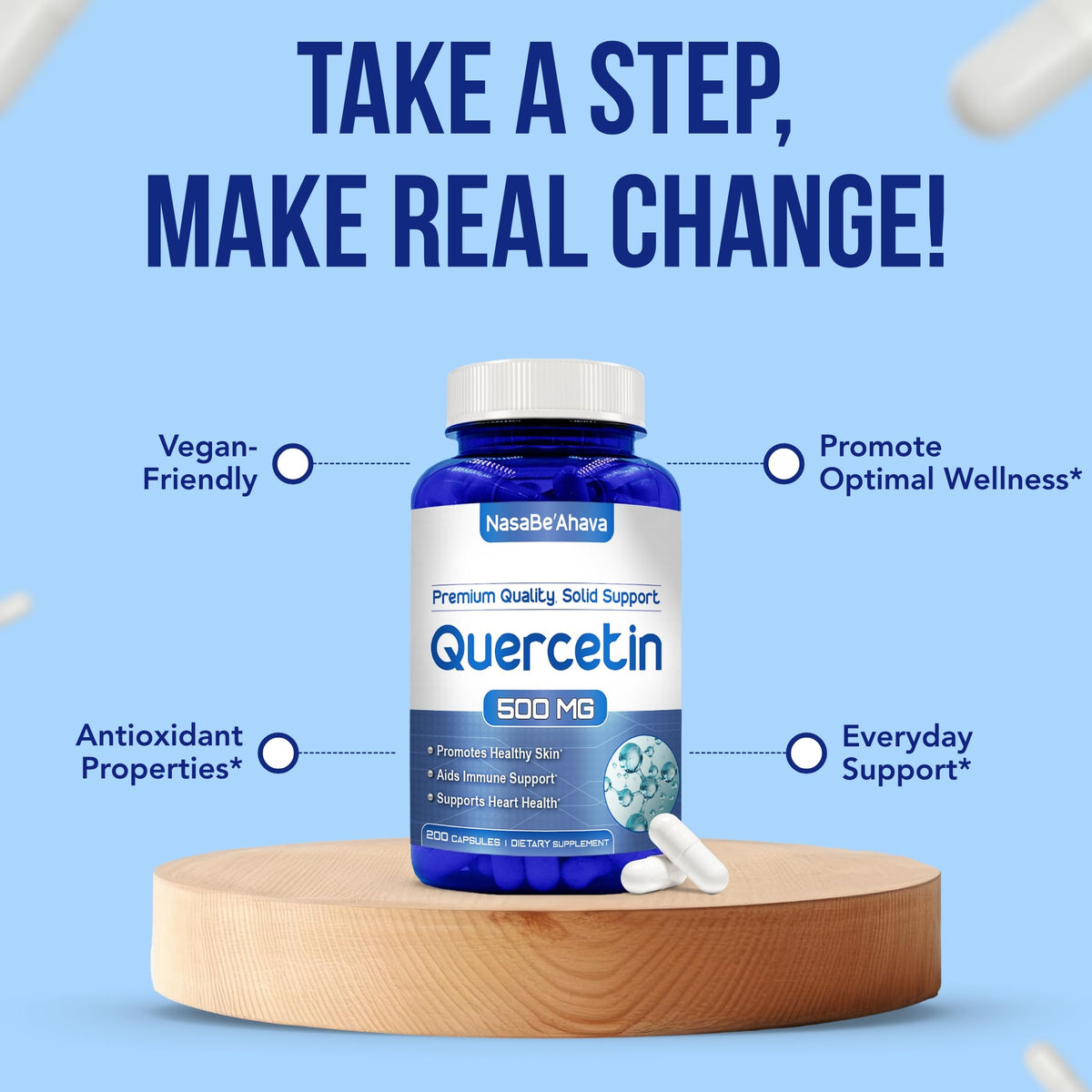 NasaBeahava Quercétine 500mg capsules avec une main