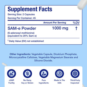 NasaBeahava SAM-e 1000mg avec un verre d'eau
