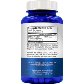 NasaBeahava SAM-e 1000mg complément alimentaire sur fond neutre
