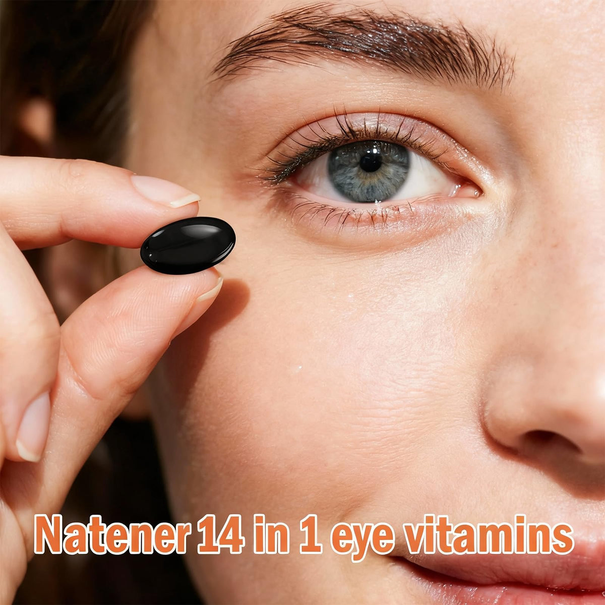 Natener Complément Alimentaire 14 en 1 pour les Yeux, vue de côté avec dosage