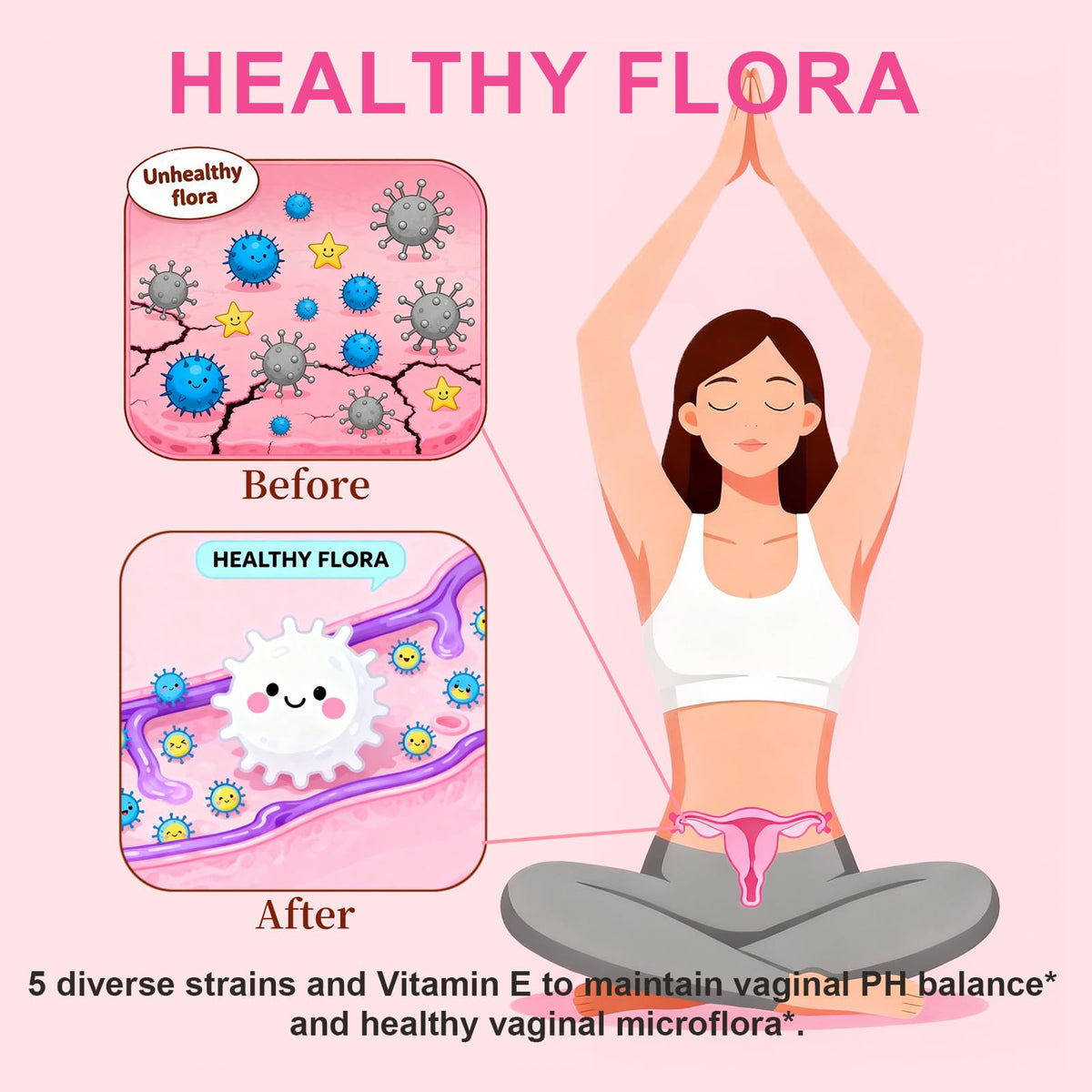 Natener Probiotiques Vaginal 3 en 1 - mise en scène avec des fleurs