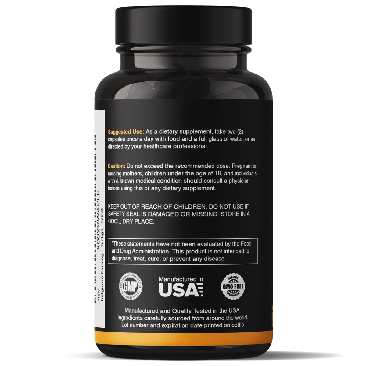 Natgrown Ginseng & Ginkgo Biloba capsules sur fond blanc