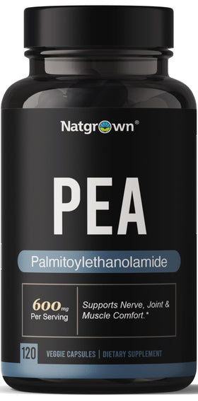 Natgrown Palmitoylethanolamide 600 mg - 120 capsules, vue de face