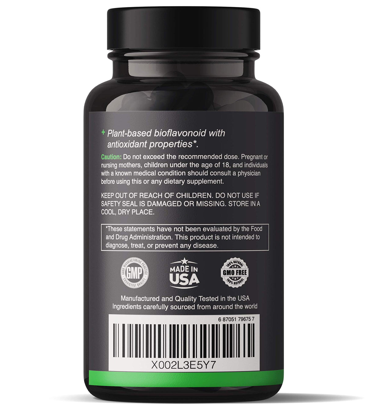 Natgrown Quercetine avec Bromélaïne 120 capsules côté