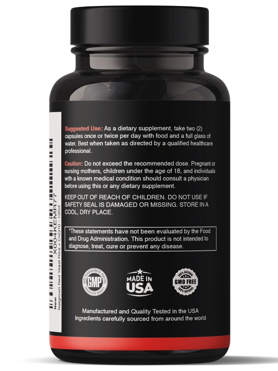 Natgrown Riz Rouge avec CoQ10 - capsules sur un fond blanc