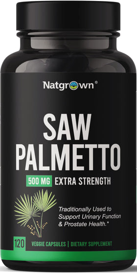 Natgrown Saw Palmetto 500 mg flacon de 120 capsules vue de face