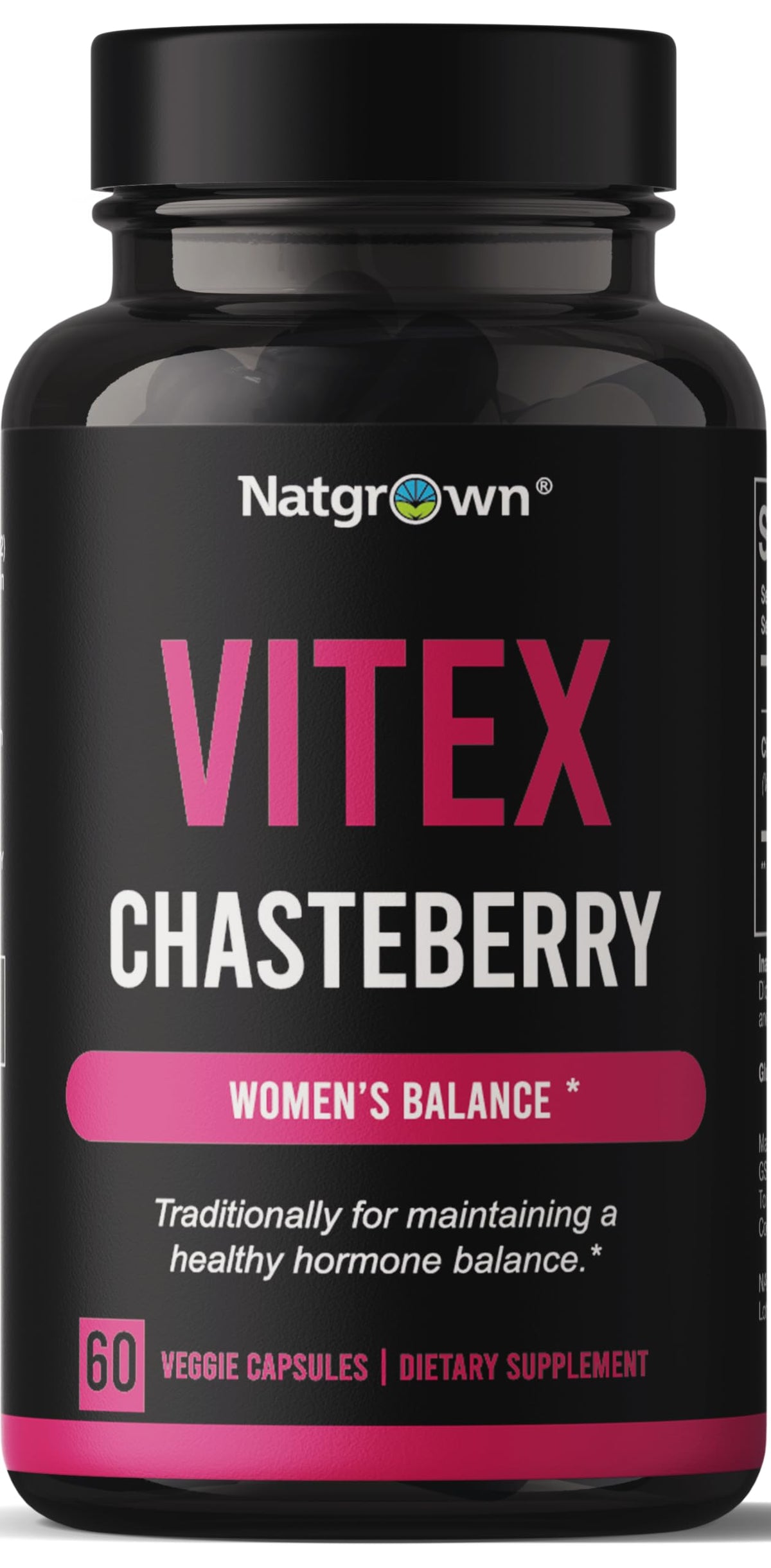 Natgrown Vitex Chasteberry 60 capsules vue de face