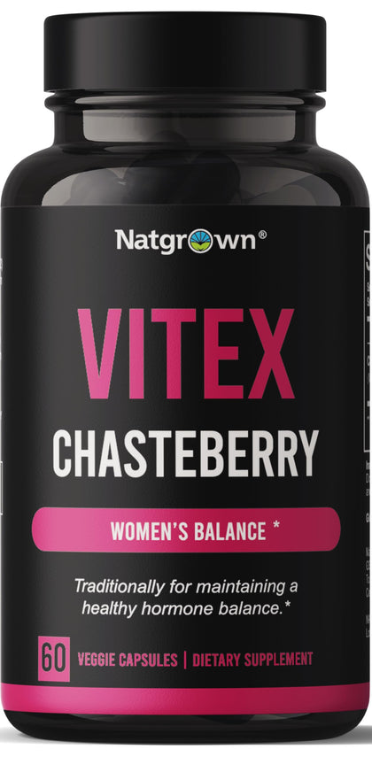 Natgrown Vitex Chasteberry 60 capsules vue de face