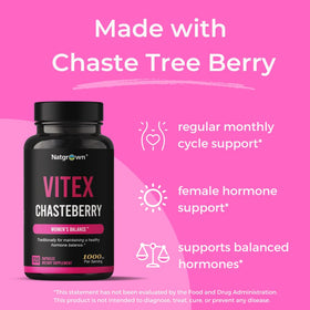Natgrown Vitex Chasteberry flacon ouvert avec capsules à l'intérieur