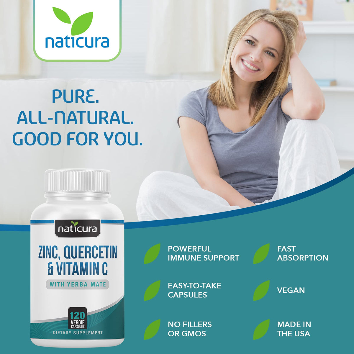 Naticura Zinc Quercétine 120 capsules - prise en main