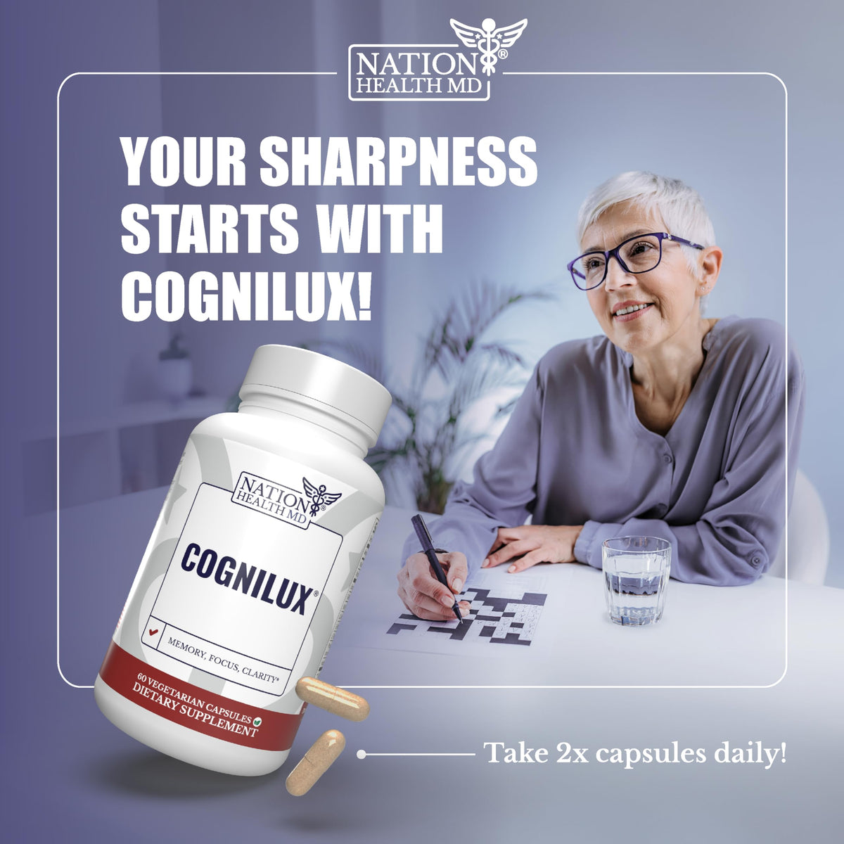 NATION HEALTH MD Cognilux flacon sur fond blanc
