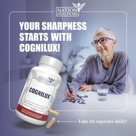 NATION HEALTH MD Cognilux flacon sur fond blanc