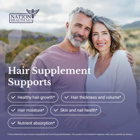 NATION HEALTH MD Compléments Cheveux 59g en gros plan