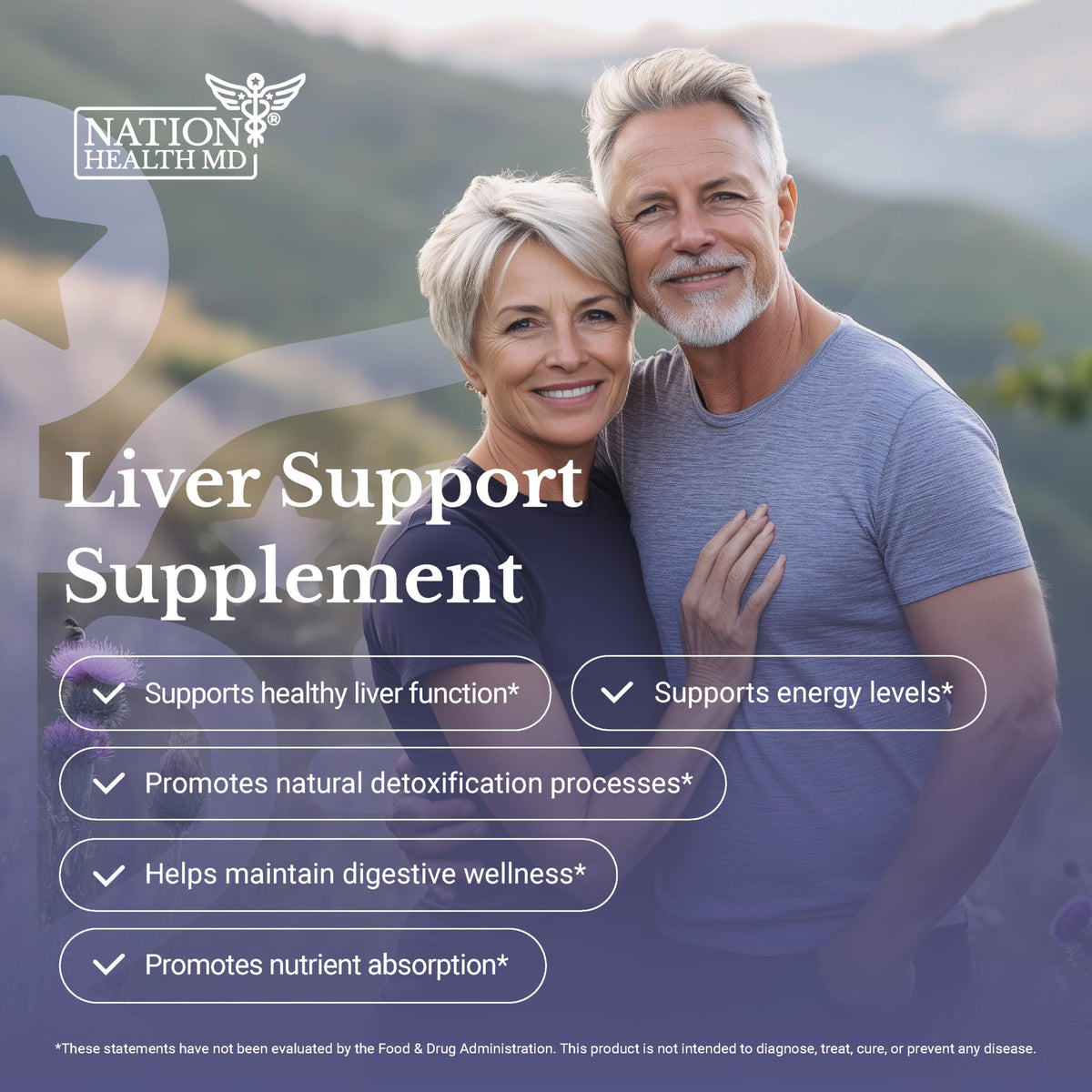 NATION HEALTH MD Liver Renew en utilisation avec un verre d'eau