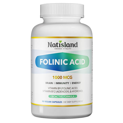 NATISLAND Acide Folinique 1000 MCG + B12 500 MCG flacon avant
